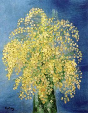 Vase of Mimosas Artwork by Moise Kisling