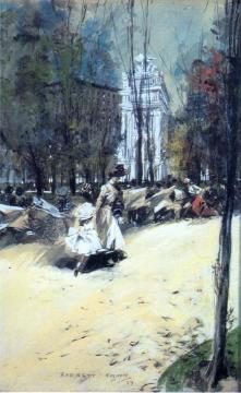 Madison Square and the Dewey Arch: Cross Streets of New York Artwork by Everett Shinn