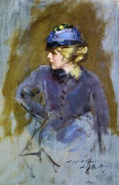 Woman In Blue Artwork by Irving R. Wiles