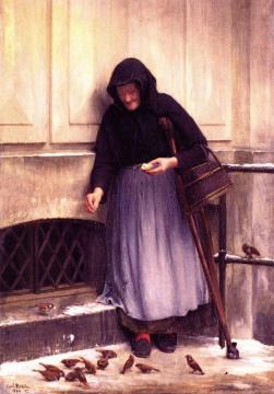 The Woman with the Sparrows Artwork by Carl Heinrich Bloch