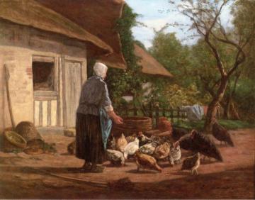 Farm Yard in Normandy Artwork by Eugène-Louis Boudin