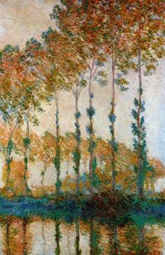 Poplars On The Banks Of The River Epte In Autumn Artwork by Claude Oscar Monet