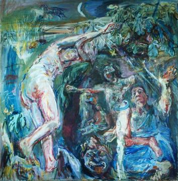 Hades And Persephone (left Wing Of Triptych) Artwork by Oskar Kokoschka