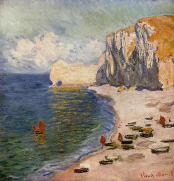 The Beach and the Falaise d'Amont Artwork by Claude Oscar Monet
