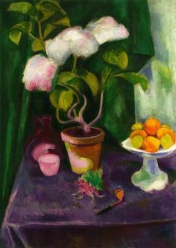 Still Life with Flowering Plants Artwork by Hermann Max Pechstein