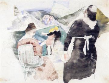 The Governess, Mrs. Grose, And The Children, Illustration No. 4 For The Turn Of The Screw Artwork by Charles Demuth