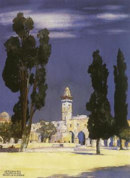 Jerusalem, Temple Square (Tempelplatz) Artwork by Bartle Kleber