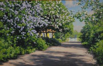 Garden with Lilacs Artwork by Johan Krouthén