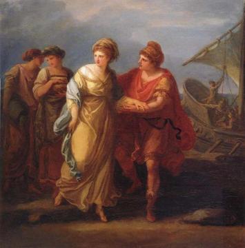 Paris And Helen Escape From The Court Of Menelaus Artwork by Angelica Kauffmann