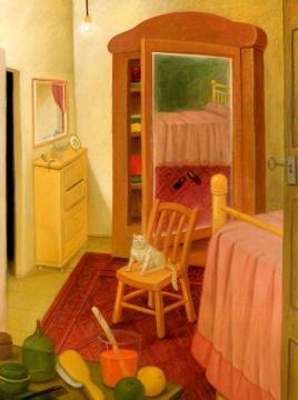 The Bedroom Artwork by Fernando Botero