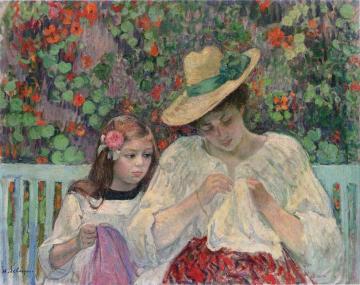 The Sewing Lesson Artwork by Henri Lebasque