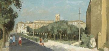 Italian City Artwork by John Arthur Malcolm Aldridge