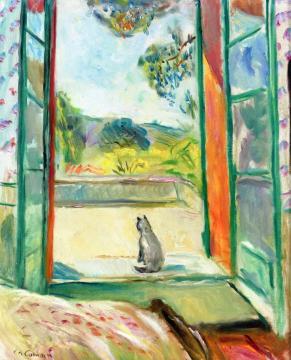 The Cat By An Open Window (aix-en-provence) Artwork by Charles Camoin