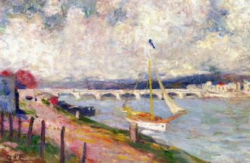 Seine Embankment Artwork by Georges D'espagnat