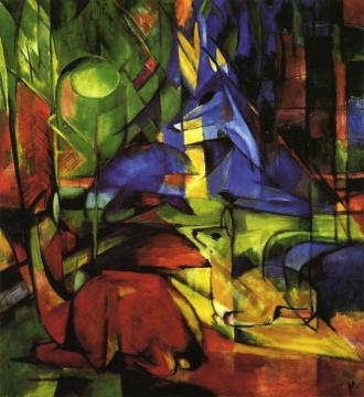 Deer in the Forest II Artwork by Franz Marc