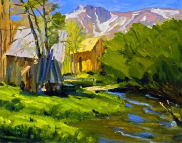 High Sierras and Stream Artwork by Jean Mannheim