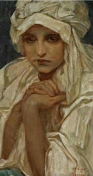 Portrait of a Girl Artwork by Alfons Maria Mucha