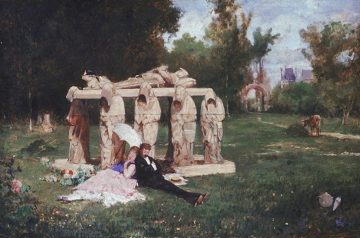 Pastoral Scene with the Phillipe Pot Grave Artwork by Alfred Stevens