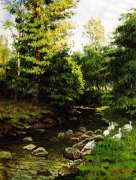 Along the River Artwork by Luigi Comoli