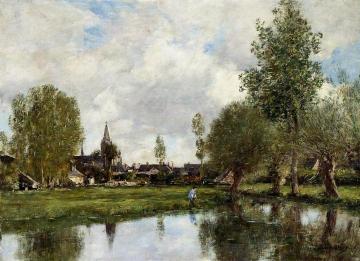 Village around Dunkirk Artwork by Eugène-Louis Boudin