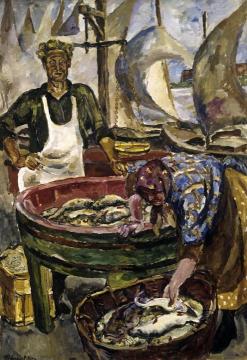 Novgorod. The Fish Market Artwork by Pyotr Konchalovsky
