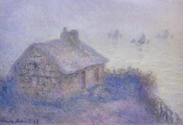Customs House at Varengeville in the Fog Artwork by Claude Oscar Monet