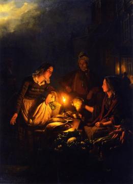 Moonlit Market In The Hague Artwork by Petrus van Schendel