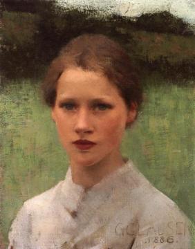 A Village Maiden Artwork by Sir George Clausen