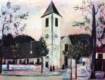 The Church at Bru-sur-Marne Artwork by Maurice Utrillo