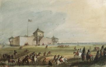 Racing At Fort Laramie Artwork by Alfred Jacob Miller