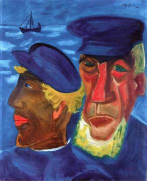 Fishermen's Heads Artwork by Hermann Max Pechstein