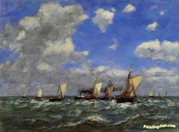 Open Sea Artwork by Eugène-Louis Boudin