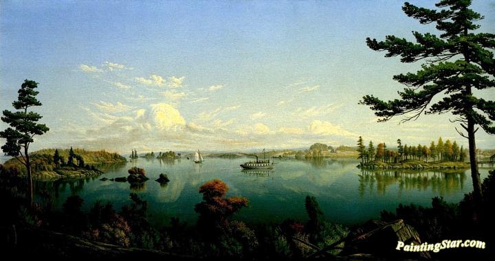 Pleasure Boats On A Lake Artwork by Levi Wells Prentice