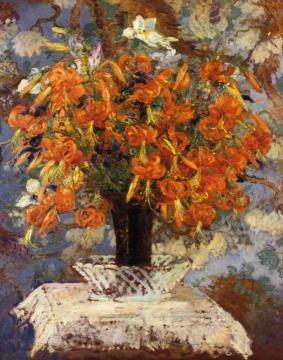 Still Life With Day Lilies In A Lattice-work Bowl Artwork by Jacques Emile Blanche