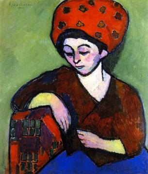 Helene in Colored Turban Artwork by Alexej Jawlensky