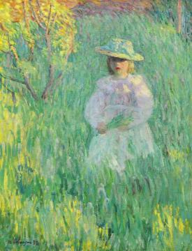 Girl in a Meadow Artwork by Henri Lebasque