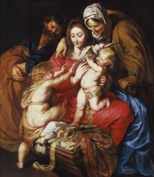 The Holy Family With Saint Elizabeth, Saint John And A Dove Artwork by Peter Paul Rubens