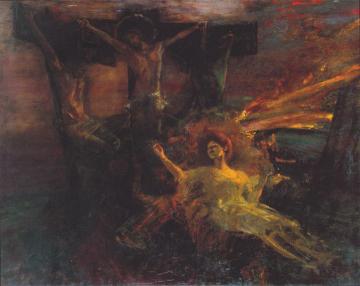 Crucifixion Vision Artwork by Albert von Keller