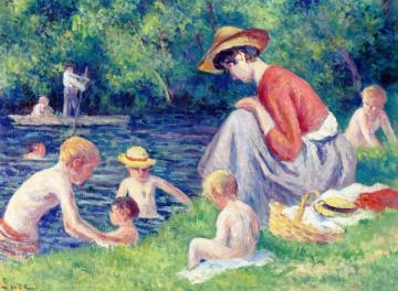 Bathing in the Cure Artwork by Maximilien Luce