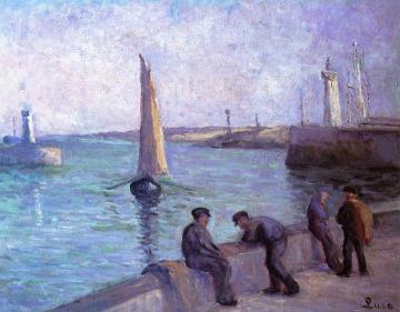Fishermen in the Port Artwork by Maximilien Luce
