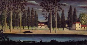 River Bank Artwork by Henri Rousseau