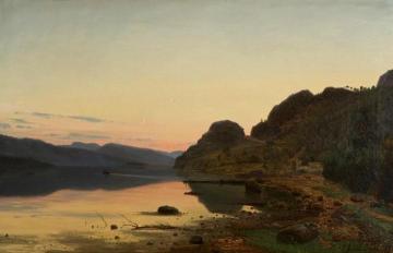 Evening Mood, Skogsfjord, Mandal Artwork by Amaldus Clarin Nielsen