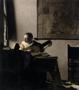 Woman with a Lute near a Window Artwork by Johannes Vermeer