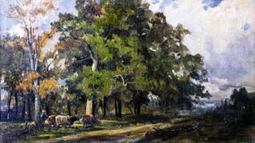 Autumn At Creedmore Oaks, Doughty's Grove, Queens Artwork by Charles Henry Miller