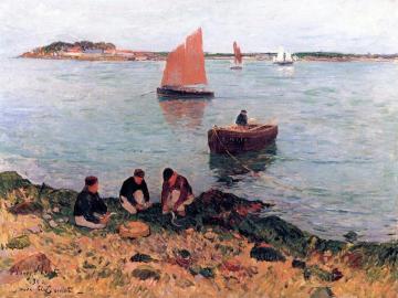 The Harbor at Lorient Artwork by Henry Moret