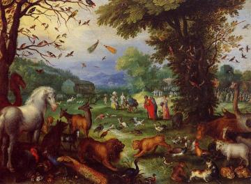 Landscape Of Paradise And The Loading Of The Animals In Noah's Ark Artwork by Jan Bruegel the Elder