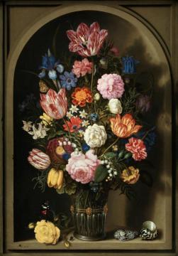 Bouquet of Flowers in a Stone Niche Artwork by Ambrosius Bosschaert