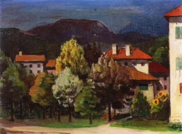 Landscape With Rental Houses Artwork by Karl Hofer