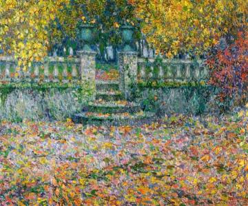 The Terrace, Autumn, Gerberoy Artwork by Henri Le Sidaner