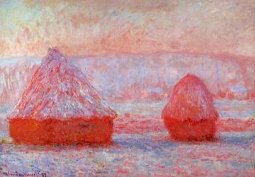 Grainstacks at Giverny, Morning Effect Artwork by Claude Oscar Monet